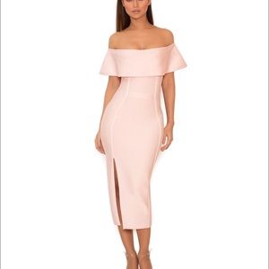Off shoulder bandage dress