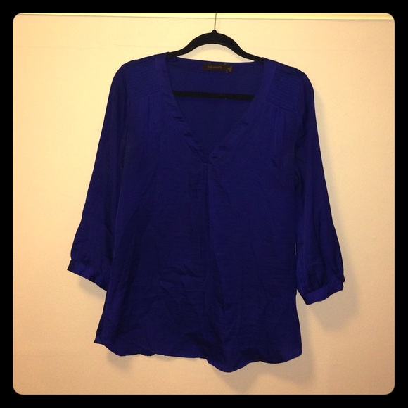 Bright blue 3/4 sleeved top, The Limited, size M