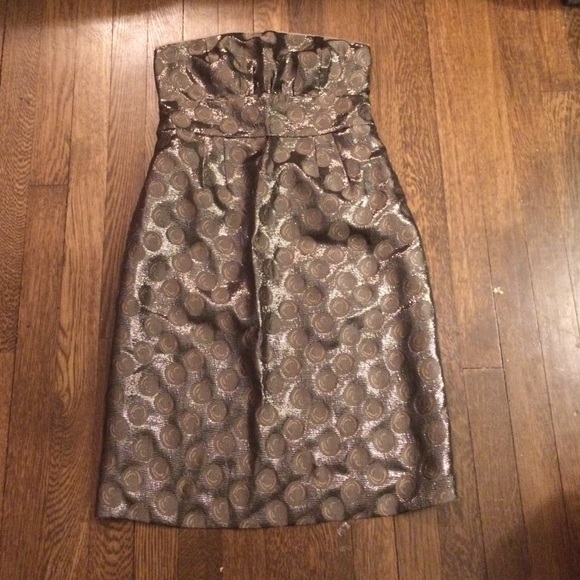 Anthropologie Dresses & Skirts - Anthropologie metallic strapless party dress