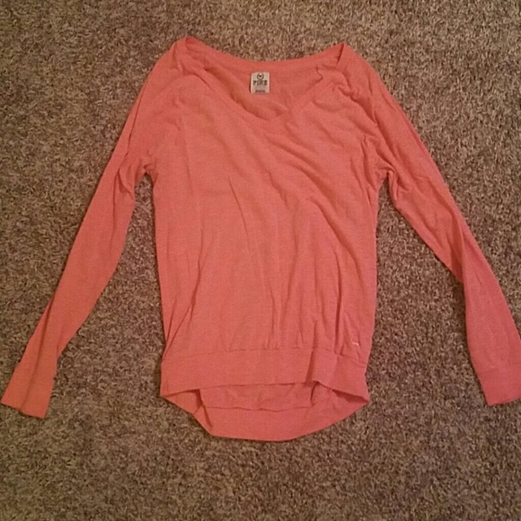 Victoria Secret Pink Long Sleeve Coral Shirt