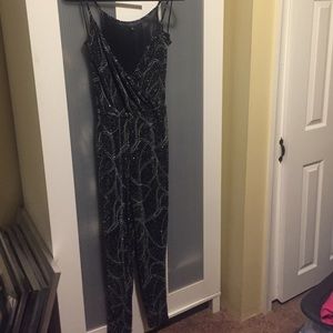 TOPSHOP | Glitter Plunge Jumpsuit