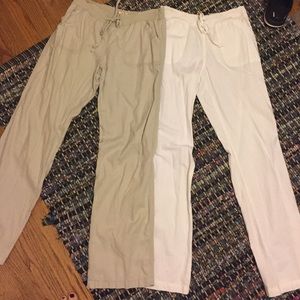 White & Tan beach pants