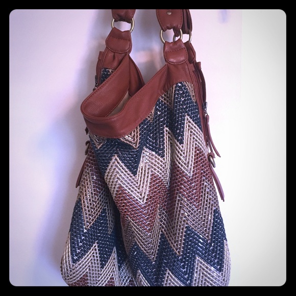 Big Buddha Chevron Hobo Bag