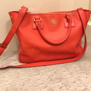 Tory Burch robinson orange/tangerine  tote bag