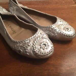 Jack Rogers Silver Ballet Flats