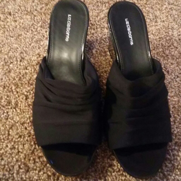 Liz Claiborne black wedge shoes size 7