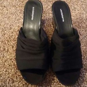 Liz Claiborne black wedge shoes size 7