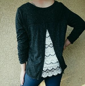 Grey long sleeve with lace