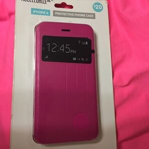 Dark pink iPhone 6+ cell phone case.