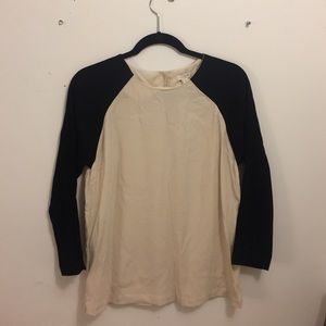 J Crew Black and Cream Blouse - New With Tags!