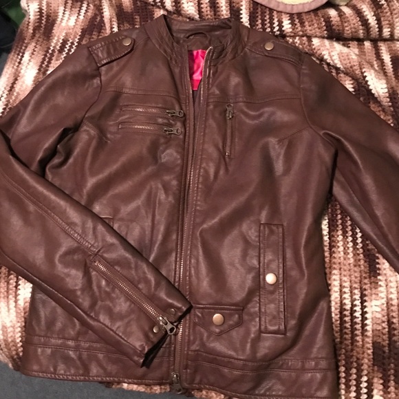 Brown leather jacket- Macy's