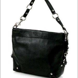 Authentic black leather coach Carly purse