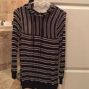 T by Alexander Wang black & white stripe knit top