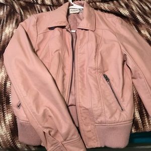 Dusty rose leather jacket