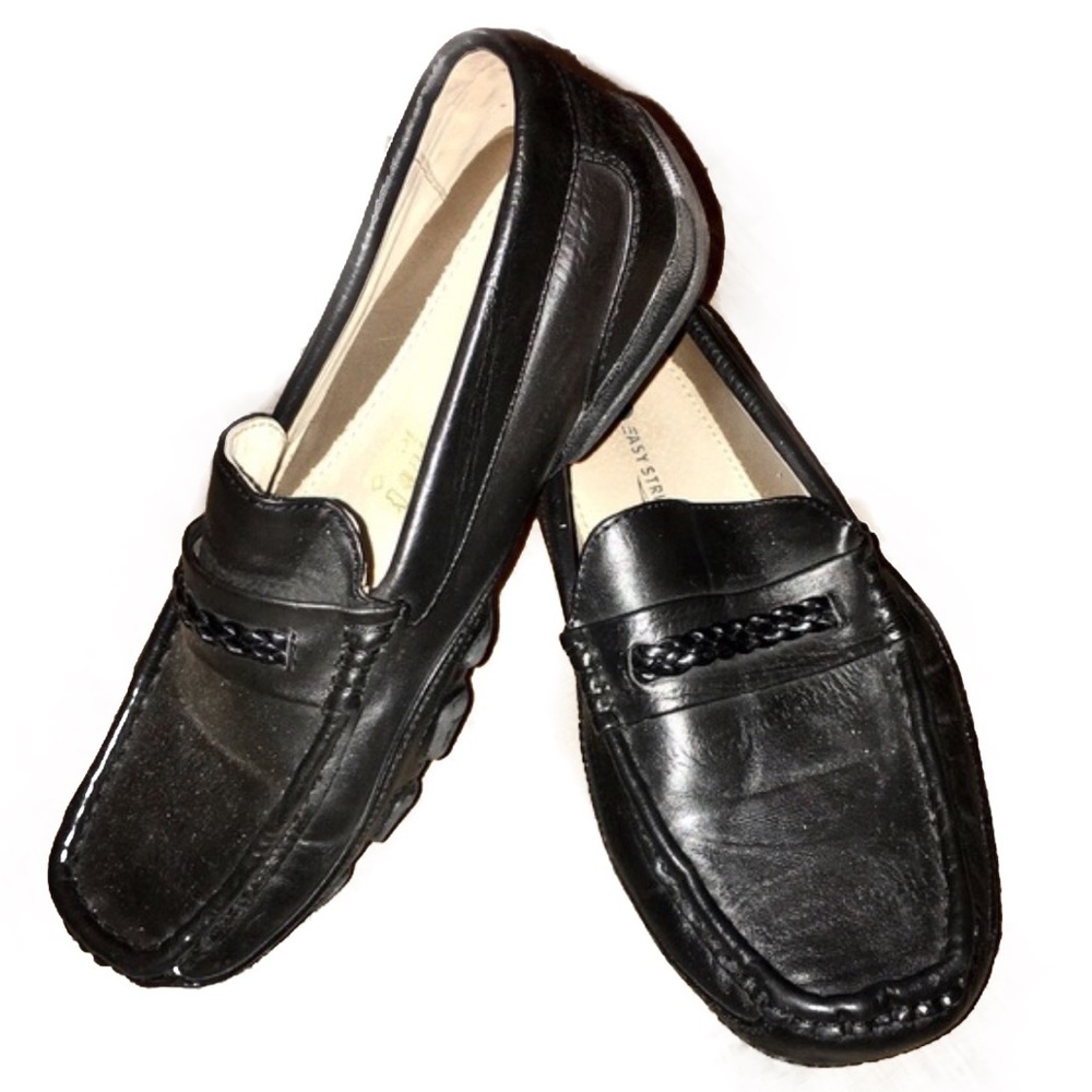 Black Leather Loafers Size
