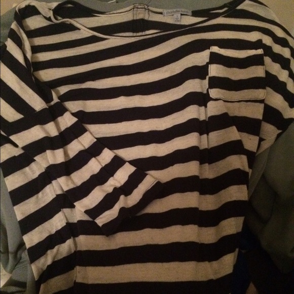 3/4 sleeve striped blouse