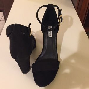 Black suede ankle strap heels. Brand new, NBW!