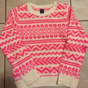 Baby Gap girls pink and white sweater