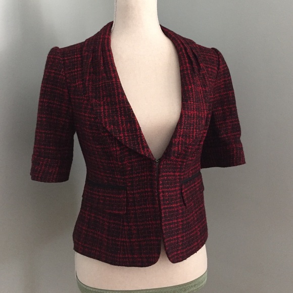The Limited Red/Black Cropped Jacket