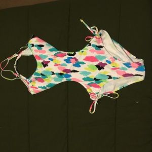 One piece cutout swimsuit.