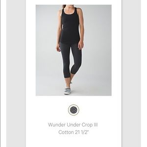 Lululemon Wunder Under Crop III Cotton