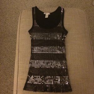 Black Sequins Tank Top