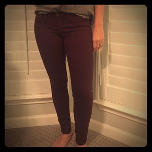 Maroon skinny jeans Abercrombie &fitch