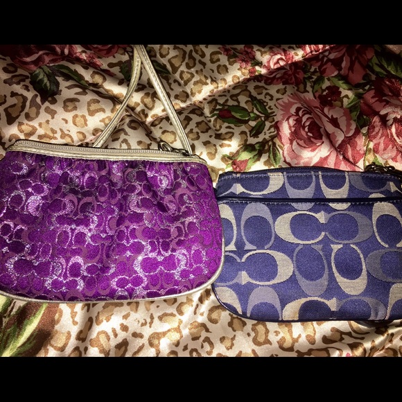 Coach Wristlet Set of 2 - Navy and Purple