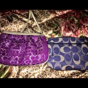 Coach Wristlet Set of 2 - Navy and Purple