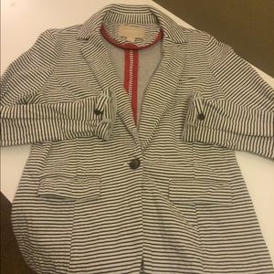 White and navy blue stripped blazer size medium