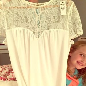 Express top with made of silk and lace