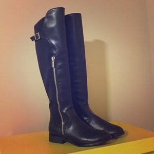 Kenneth Cole Over-Knee Black Riding Boots Size 7.5