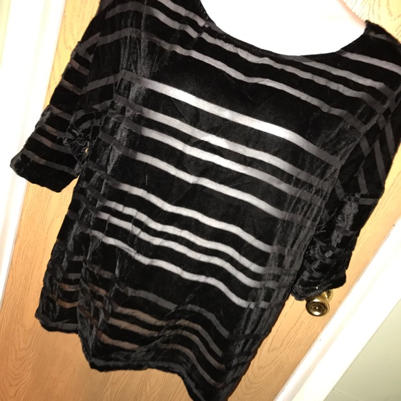 Lane Bryant Tops - FINAL SALE! Velvet & mesh striped top