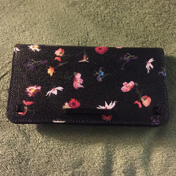 Rebecca Minkoff black floral wallet