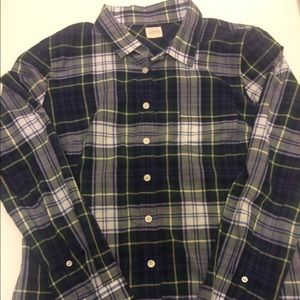 Light weight blue and green J.Crew flannel.