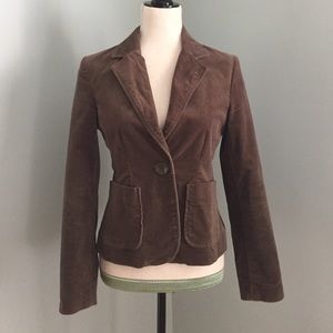 Gap Brown Velvet Jacket With Single Button