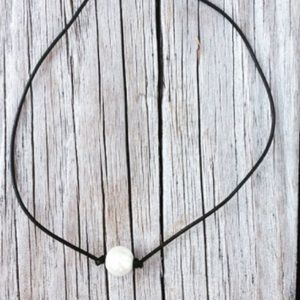 Freshwater leather  boho pearl necklace or choker
