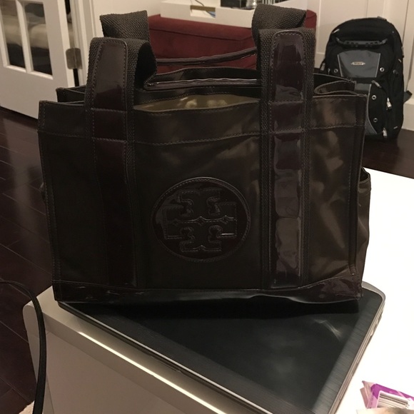 Tory Burch small brown nylon tote