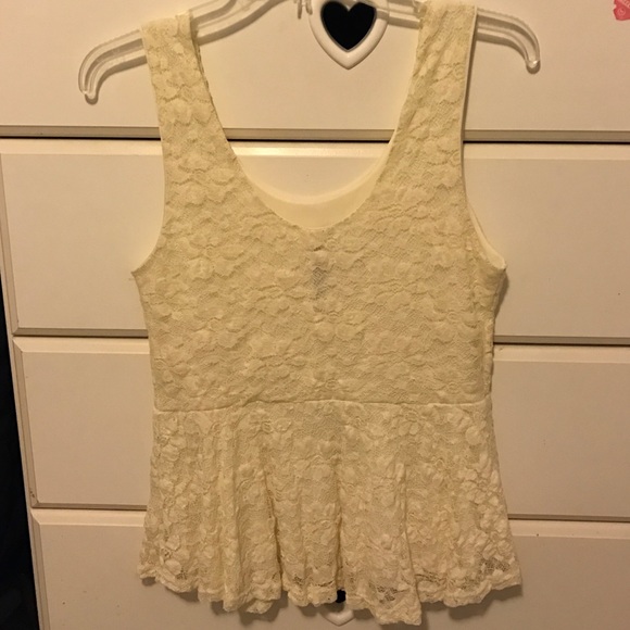 Peplum beige lace top - Picture 1 of 2
