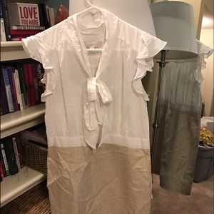 Loft dress cotton linen with gold thread in linen