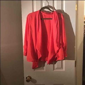 Coral 3/4 sleeve open front cardigan