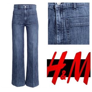 H&M high waist wide leg jeans