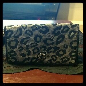 Coach black leopard print clutch NEW LOWER PRICE!!