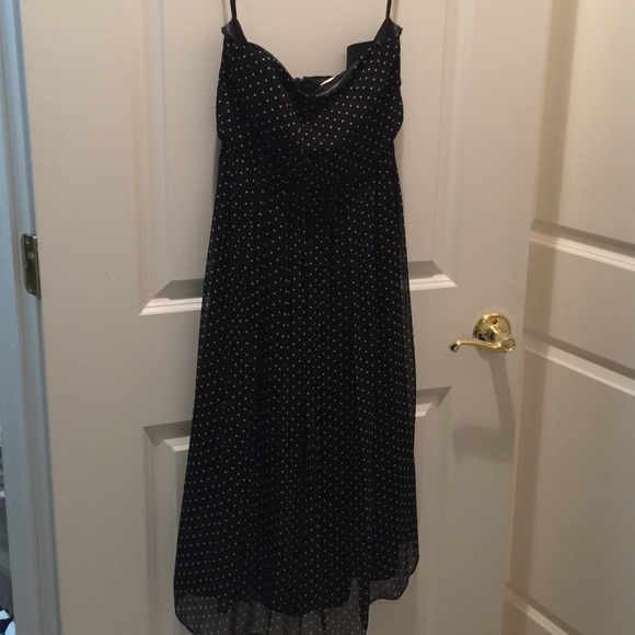 J.crew 100% silk black and white polka dot dress.