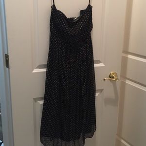 J.crew 100% silk black and white polka dot dress.