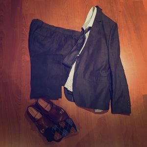 Navy Blue Linen Suit