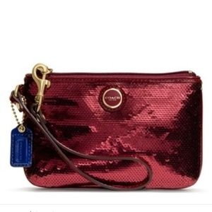 SOLD ❤️ Coach red sequin wristlet