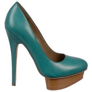 Fergie Olivia Turquoise Platform Heels