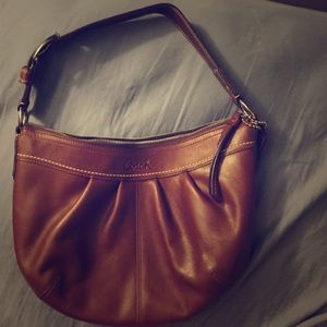 Vintage Chestnut Coach Shoulder Purse