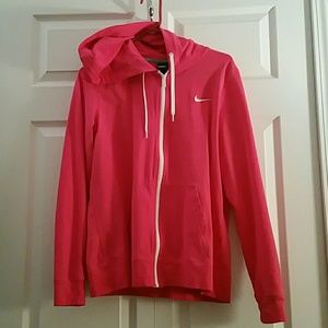 Like new pink Nike zippy sweatshirt with hood